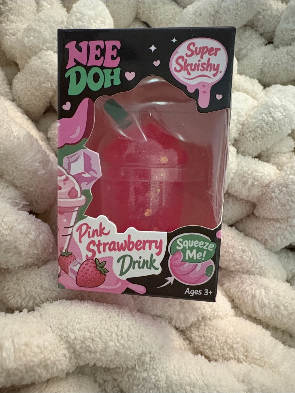 NeeDoh Mini Strawberry Drink Super Squishy